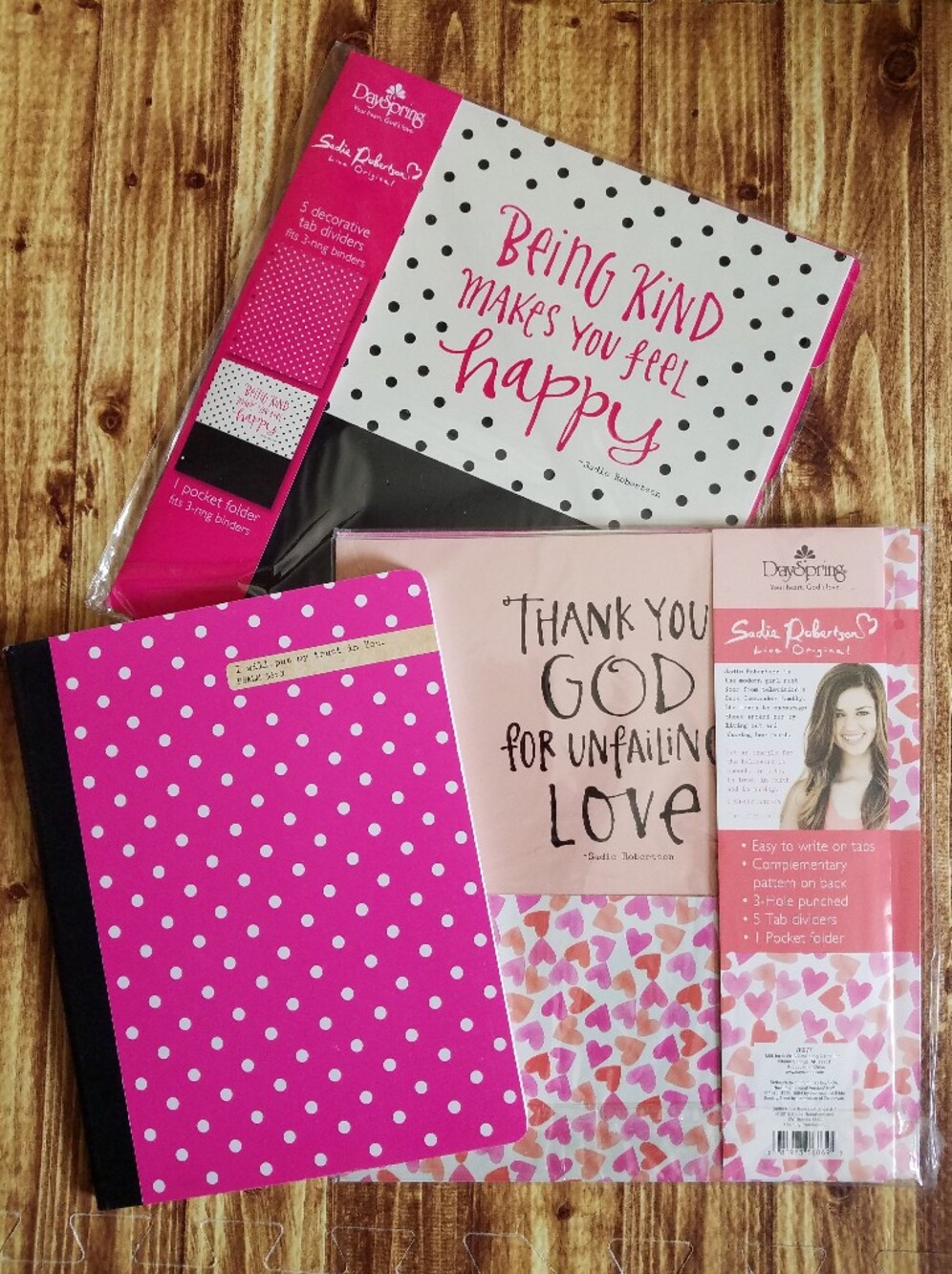 Dayspring Sadie Robertson Huff Pink Notebook Tab Dividers Set Live Original LO